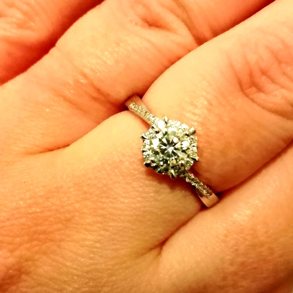 Moissanite Lab Diamond 925 Sterling Silver Ring .50ct